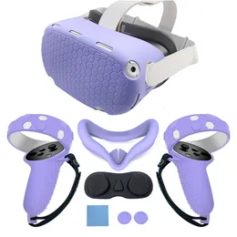 VRAR Accessorise FOR Oculus Quest 2 Silicone Cover Kit VR Touch Controller Shell Lens Rod Cap Handle Grip Protective Case For Quest2 Accessories 230922