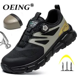 Boots Safety Shoes Men Rotary Buckle Work Air Cushion Indestructible Sneakers PunctureProof security Protective 2023 230922