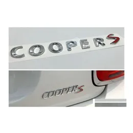 Bilklistermärken Bilklistermärken Coopers Cooper S Badge Emblem Decal Letters Sticker för Mini Boot Lock Tailgate Bakre bagageutrymme Dekal2569241 Drop Dhzde