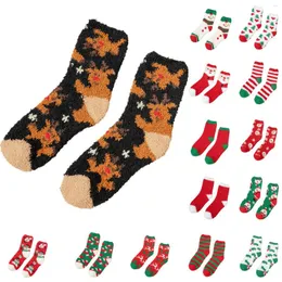 Erkek Çoraplar Sıcak Peluş Yumuşak Süper Sevimli Baskı Kadınlar Noel Kulak Kış Erkek Güzel Sonbahar Açık Ayak Elbise