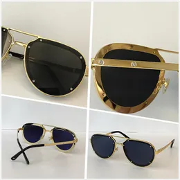 Lunettes de soleil de marque vintage pour hommes femmes de luxe rétro monture sans monture lunettes en forme d'or lunettes de qualité supérieure Uv 400 lentille 0194236C