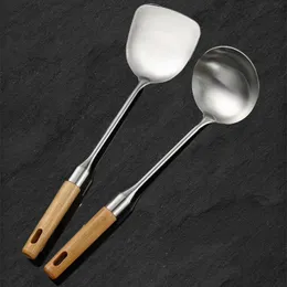 Andra bakprodukter Rostfritt stål Soppsked Spatula Köksvaror Set Kitchen Stirfry Hushållsmaterial Matlagningsredskap 230922