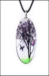 Pendant Necklaces Pendants Jewelry Handmade Glass Diy Flower Tree Of Life Necklace Butterfly Crafts Drop Delivery 2021 Tt62024179