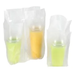 Förpackningspåsar grossist -sålda engångskafebutik Mall Juice Takeaway Single Cup Plastpåse 28 cm matklass Drop Delivery O DHCVZ