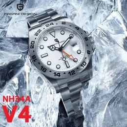 Relógios de pulso NH34 PAGANI DESIGN GMT Homens Assista Relógios Mecânicos Automáticos Safira Aço Inoxidável À Prova D 'Água AR Relógio Reloj Hombre 230922