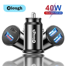 Cell Phone Chargers Elough USB C Car Charger 3.0 40W 3A Type PD Fast Charging Car Phone Charger 230922