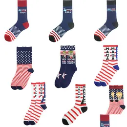 Party Favor Trump 2024 Socks Making America Great Again Lets Go Brandon Stockings for Adts Women Men Cotton Sports Drop Delivery Home GA DHJN1