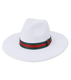 Wide Brim Hats White Men Women 95CM Big Wool Fedora Hat With Chain Ladies Jazz Bowler Felt Panama Sombrero Cap17239541534180