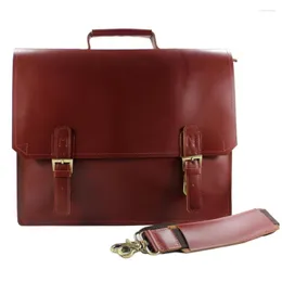 Briefcases High Class Italian Leather Briefcase Men Business Bag Tote Laptop Messenger Shoulder