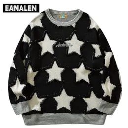 Men's Sweaters Harajuku Vintage Star Knit Sweater Men's Jumper Oversized Sweater Aesthetic Thick Sweater Grandpa Ugly Sweater Women's Y2K 230922