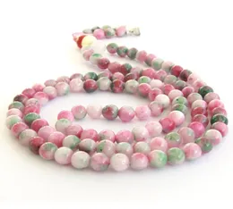 8 mm Pink Green Jade Tibet Buddhist 108 Prayer Beads Mala Necklace3378532