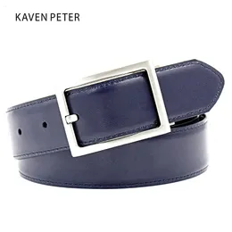 Belts For Men High Quality Genuine Leather Designer Real Mans Belt Cinto Masculino Navy 230923
