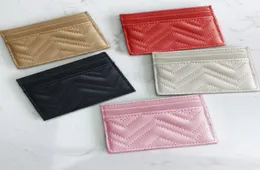 Designer Card Holder Wallets Credit cards package handbag Women Black Lambskin Mini Coin purse pocket Interior Slot Pockets Genuin4058696