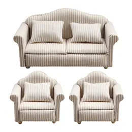 Green and white striped couch deals