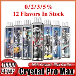 Original Uzy Crystal Pro max 10000 Puff Einweg 10k E Zigaretten Legende 4000 Poco Mesh Spule 20ml Pod Batterie wiederaufladbare elektronische CIGS 0% 2% 3% 5% RBG Light Instock