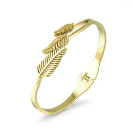 Bangle "Fashion Leaf Open Armband för kvinnor - European och American Style Jewelry"