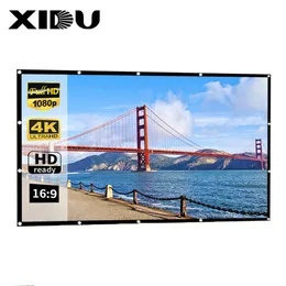 Ekrany projekcyjne Przenośny ekran projektora HD Kurtyna kina domowego 84/100/120/150 cali Ekrany projekcyjne dla domu Outdoor Curtain 230923