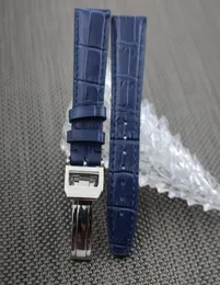 Leather Watch Straps Blue Watch Band with Spring Bar for IWC 2255230