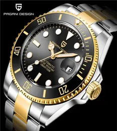 PAGANI Мужские часы Автоматические черные часы Водонепроницаемые деловые спортивные механические наручные часы Дизайнерский бренд из нержавеющей стали Luxury323G6717768
