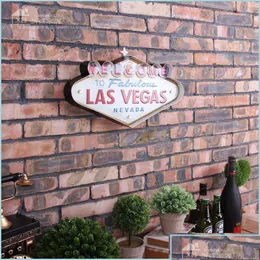 Metal Painting Las Vegas Decoration Welcome Signs Led Bar Wall Decor Drop Delivery Home Garden Arts Crafts Dhwnp Dhtlc
