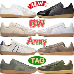Modedesigner skor bw armé tränare män kvinnor grönt ljus tan beige brun oliv vit blå undrar svart casual mens sneakers womens tränare 36-45 US 5-11