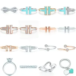 Unique Style Brand luxury designer Ring The New double shaped opening 925 sterling silver Band fashion woman jewelry Love Ring rings Lovers Gift