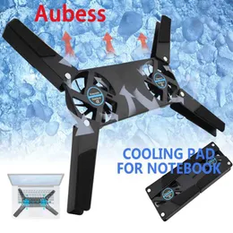 Laptop Cooling Pads Laptop Cooling Rack With Ventilation Cooler Notebook Dual-Fan Folding Radiator USB Base Mute Cooling Portable Laptop Accessories L230923