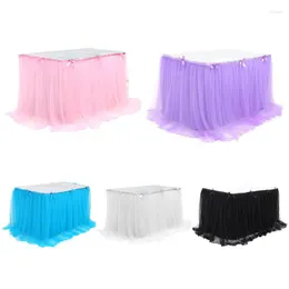 Table Skirt Rectangle Tulle Cover For Wedding Baby Shower Birthday Party Decorat Drop