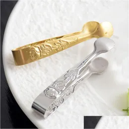 Other Kitchen Tools Rose Engraved Mini Tong Sugar Ice Clip Bar Tool Drop Delivery Home Garden Dining Dhkzf