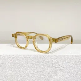 Solglasögon ramar japanska handgjorda vintage högkvalitativa förtjockade acetatglasögon ram runt polygon -glasögon designade av