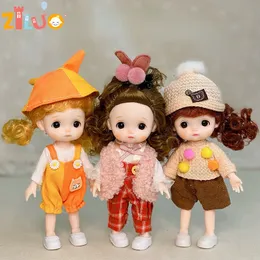 Puppen 112 BJD für Mädchen 16 cm 3D-Simulation Prinzessin Dress Up Kinderpuppenspielzeug Niedliche mehrgelenkige Geburtstagsgeschenke 230923