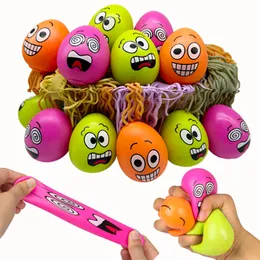 Stress Relief Squeeze Ball Fidget Toys TPR Vent Balls Cartoon Egg Face Squishy Hand Squeeze Novelty Toy 2717