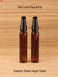 100pcsLot Whole Plastic 30ml Amber Lotion Pump Bottle with Water 1OZ Women Makeup Container Portable Travel Refillablehigh qt6649429
