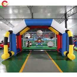 wholesale 4.5x4.5m (15x15ft) Free Ship Outdoor Activities Inflatable Football Soccer Shooting Carnival Rental Sport Game Toys For Outdoor Events