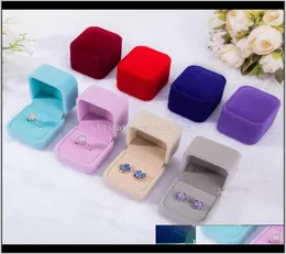 Drop Delivery 2021 Fashion Veet Boxes Cases For Only Rings Stud Earrings 12 Color Jewelry Gift Packaging Display Size 5Cm4Dot5Cm4C9704583