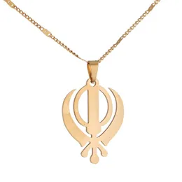 Collana Sikhismo in acciaio inossidabile Ciondolo Gioielli Sikh Khanda Collane Sikh Gioielli religiosi278d