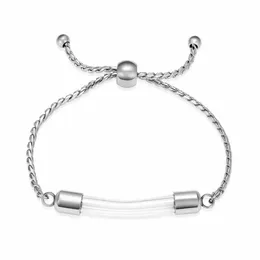 Bangle Stainless Steel Cremation Bracelet For Ashes - Transparent Glass Tube Urn Memorial Jewelry Men Women224K