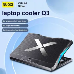 Laptop Lapts Nuoxi Q3 Gaming Laptop Cooler z sześcioma wentylatorami przenośna podkładka do chłodzenia notebookowego stojak kompatybilny z 10-18 cali MacBook Tablet PC L230923