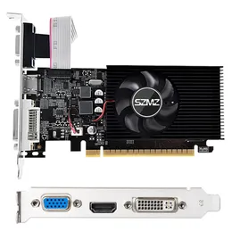 그래픽 카드 GT730/610 4/2GB DDR3 128/6BIT 데스크탑 게임 비디오 카드 HDMI 호환 VGA DVI 포트 그래픽 카드 PC 용 냉각 팬 230923