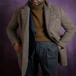 Misturas de lã masculina Homens Overcoat Outerwear Ternos Lã Slim Fit Casaco Longo Jaqueta Blazer Mistura Traje Homme Preto Moda de Alta Qualidade 230922