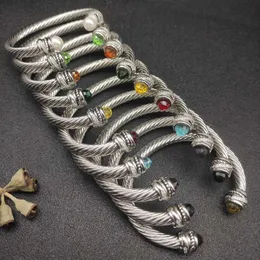 Braça de pulseira ajustável com pulseira de pulseira com clássicos princesas de luxo pulseiras de jóias designer fashion bacelete a cabo ametista toapz color 7mm mulheres mulheres