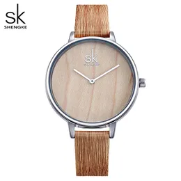 Shengke nowe kreatywne kobiety zegarki dla drewnianych zegarek na drewniane modne zegarek prosta kwarcowa ręka na rękę Relogio feminino3195