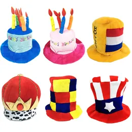 Other Event Party Supplies Adult Halloween Circus Clown Hat Football Beer Party Costume Elf Cosplay Mardi Gras Props Masquerade Carnival Birthday Cake Cap 230923