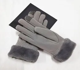 새로운 여성 039S Canvas Cashmere Gloves 가을 따뜻한 플러시 바람 방전 Fivefinger Fashion Mittens 2013336017