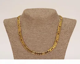 E Whole Classic Figaro Cuban Link Chain Necklace Bracelet Sets 14k Real Solid Gold Filled Copper Fashion Men Women 039 S Je4577550