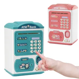 Kitchens Play Food Children Toy Cash Register Piggy Banks to Save Money Boxes ATM Fingerprint Machine Digital Coin Deposit Safe Kids Toys Gift 230922