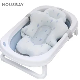 Badkarplatser Födda Baby Bath Net Tub Seat Baby Shower Bath Tub Pad Nonslip Safety Nursing Bath Support Soft Comfort Body Cushion Mat Pillow 230923