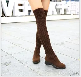 Fashion boots Autumnwinter female shoes overtheknee The wool women039s flat boots sexy warm long high barrel Eur size 35404201907