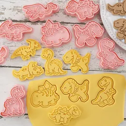 Baking Moulds 8pcsset Cookie Cutters Animal Dinosaur Type Stamp Embosser for Biscuit Pastry Bakeware Cookies Molds Kitchen Accessories 230923
