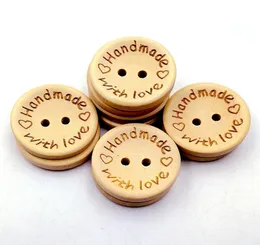 15mm Wooden Buttons 2 holes round love heart for handmade Gift Box Scrapbook Craft Party Decoration DIY favor Sewing Accessories7732947
